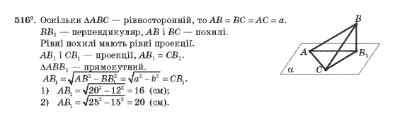 Геометрія 10 клас Бурда М.І., Тарасенкова Н.А. Задание 516