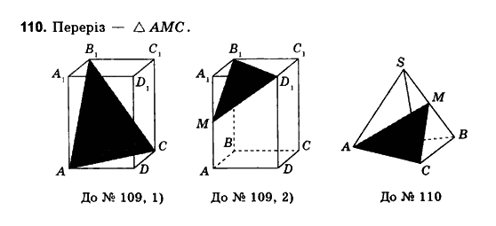 Геометрія 10 клас. Збірник задач і контрольних робіт з геометрії Мерзляк А.Г., Полонський В.Б., Рабінович Ю.М., Якір М.С. Вариант 110