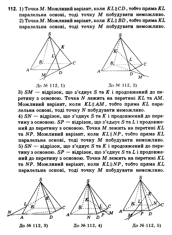 Геометрія 10 клас. Збірник задач і контрольних робіт з геометрії Мерзляк А.Г., Полонський В.Б., Рабінович Ю.М., Якір М.С. Вариант 112