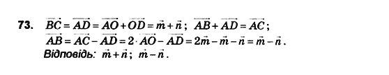 Геометрія 10 клас. Збірник задач і контрольних робіт з геометрії Мерзляк А.Г., Полонський В.Б., Рабінович Ю.М., Якір М.С. Вариант 73