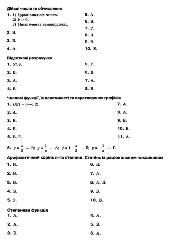 Математика 10 клас (рівень стандарту) Бурда М.І., Колесник Т.В., Мальований Ю.І., Тарасенкова Н.А. Задание 1