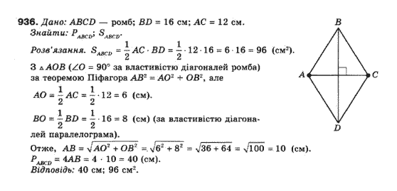 Математика (рівень стандарту) Бевз Г.П., Бевз В.Г., Владімірова Н.Г. Задание 936