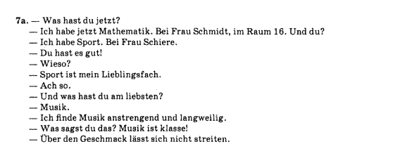 Німецька мова 10 клас Н.П. Басай Задание 7a