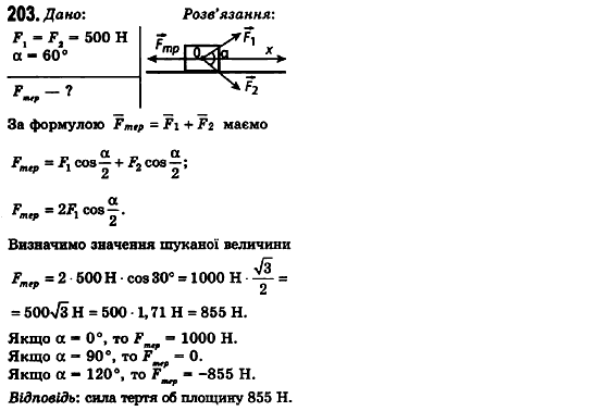 Фізика 10 клас (рівень стандарту) Сиротюк В.Д., Баштовий В.І. Задание 203
