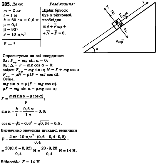 Фізика 10 клас (рівень стандарту) Сиротюк В.Д., Баштовий В.І. Задание 205