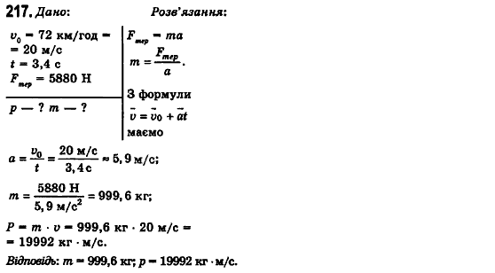 Фізика 10 клас (рівень стандарту) Сиротюк В.Д., Баштовий В.І. Задание 217