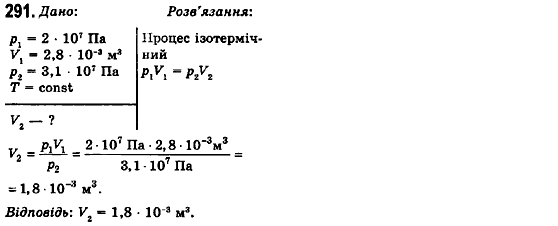 Фізика 10 клас (рівень стандарту) Сиротюк В.Д., Баштовий В.І. Задание 291