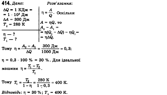Фізика 10 клас (рівень стандарту) Сиротюк В.Д., Баштовий В.І. Задание 414