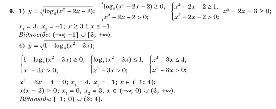 Алгебра (академічний, профільний рівні) Нелін Є.П., Долгова О.Є. Задание 9