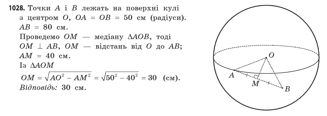 Геометрія (академічний, профільний рівні) Бевз Г.П., Бевз В.Г., Владімірова Н.Г. Задание 1028