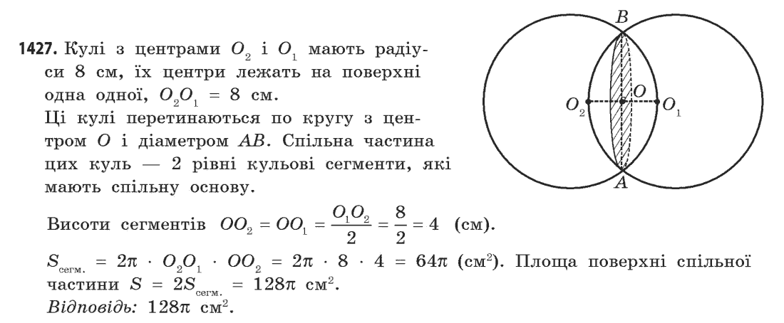 Геометрія (академічний, профільний рівні) Бевз Г.П., Бевз В.Г., Владімірова Н.Г. Задание 1427