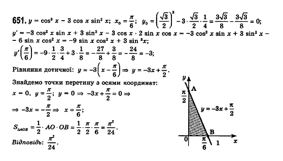 Математика (рівень стандарту) Бевз Г.П., Бевз В.Г., Владімірова Н.Г. Задание 651