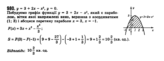 Математика (рівень стандарту) Бевз Г.П., Бевз В.Г., Владімірова Н.Г. Задание 980