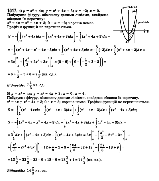 Математика (рівень стандарту) Бевз Г.П., Бевз В.Г., Владімірова Н.Г. Задание 1017