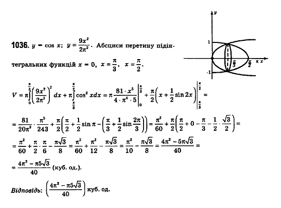 Математика (рівень стандарту) Бевз Г.П., Бевз В.Г., Владімірова Н.Г. Задание 1036