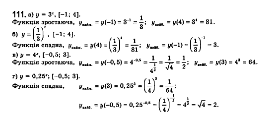 Математика (рівень стандарту) Бевз Г.П., Бевз В.Г., Владімірова Н.Г. Задание 111