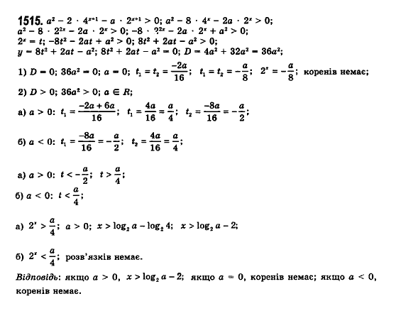 Математика (рівень стандарту) Бевз Г.П., Бевз В.Г., Владімірова Н.Г. Задание 1515