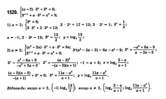 Математика (рівень стандарту) Бевз Г.П., Бевз В.Г., Владімірова Н.Г. Задание 1520