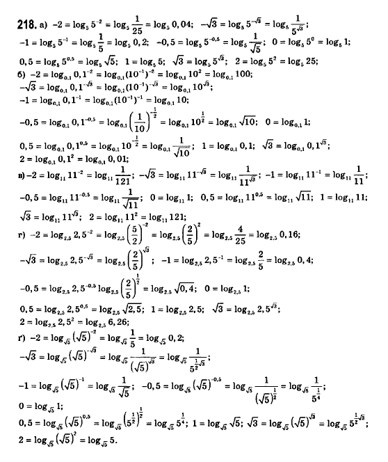Математика (рівень стандарту) Бевз Г.П., Бевз В.Г., Владімірова Н.Г. Задание 218