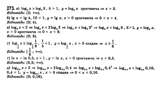 Математика (рівень стандарту) Бевз Г.П., Бевз В.Г., Владімірова Н.Г. Задание 273