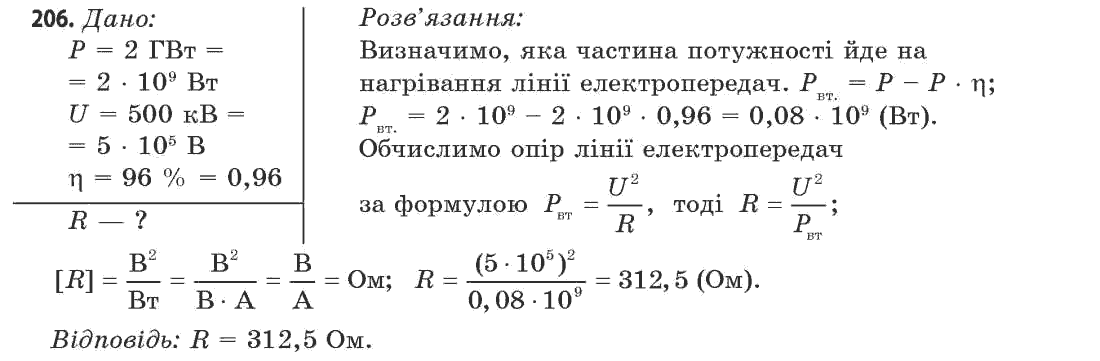 Фізика 11 клас (рівень стандарту) Сиротюк В.Д., Баштовий В.І. Задание 206