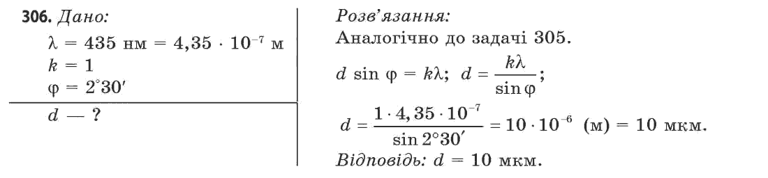 Фізика 11 клас (рівень стандарту) Сиротюк В.Д., Баштовий В.І. Задание 306