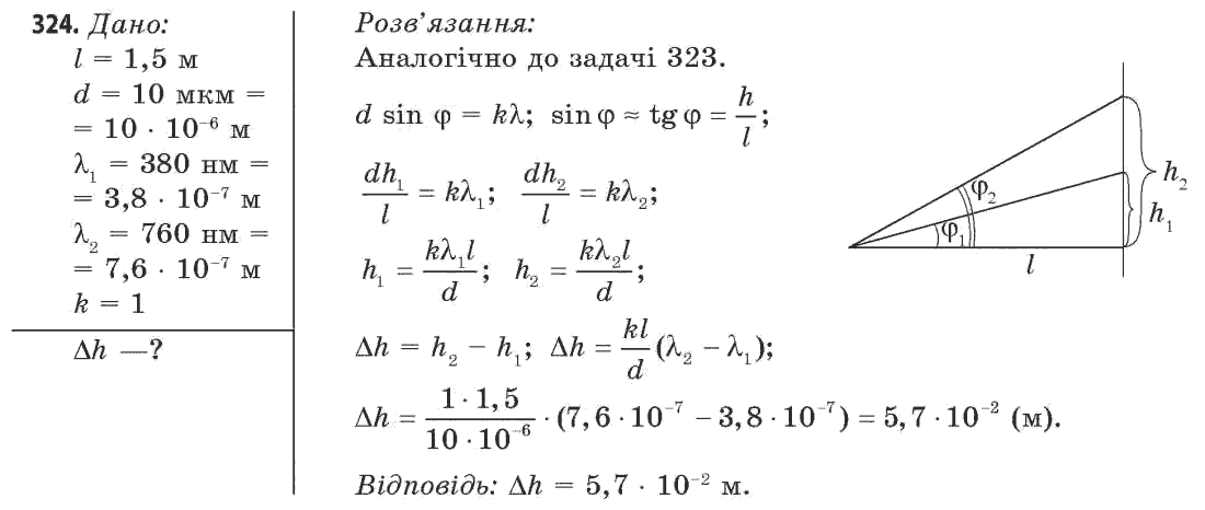 Фізика 11 клас (рівень стандарту) Сиротюк В.Д., Баштовий В.І. Задание 324