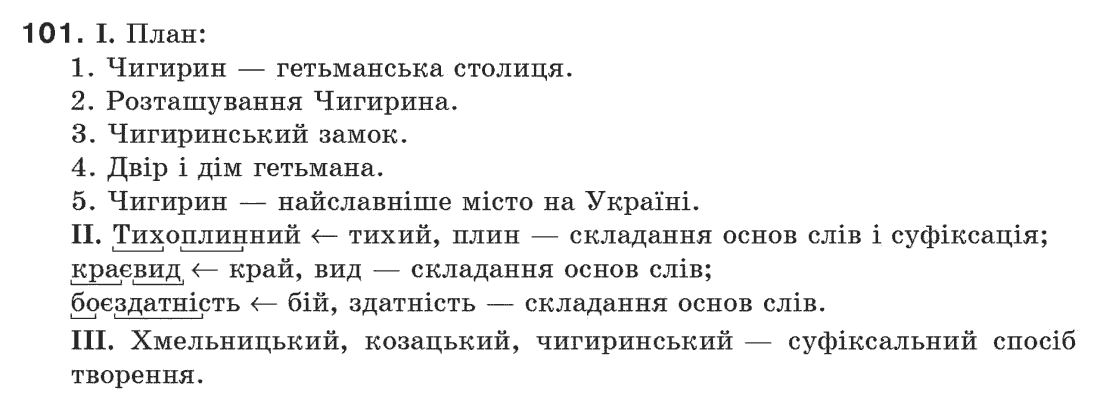 Рідна мова 6 клас М. І. Пентилюк, І. В. Гайдаєнко Задание 101