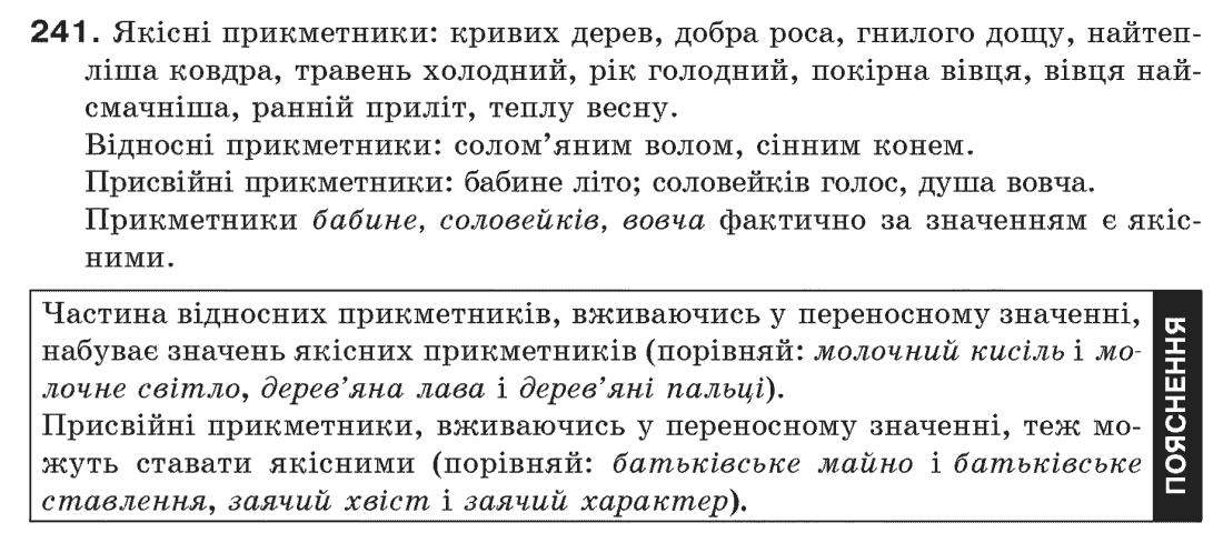 Рідна мова 6 клас М. І. Пентилюк, І. В. Гайдаєнко Задание 241