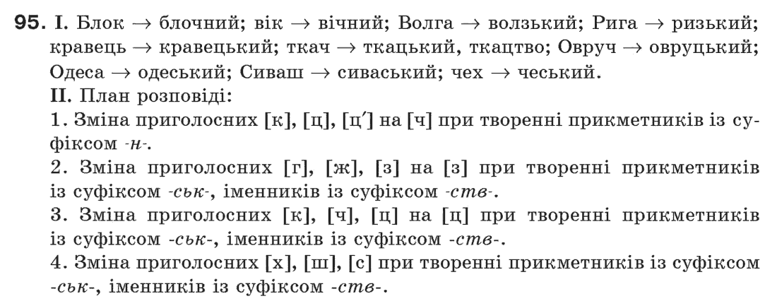 Рідна мова 6 клас М. І. Пентилюк, І. В. Гайдаєнко Задание 95