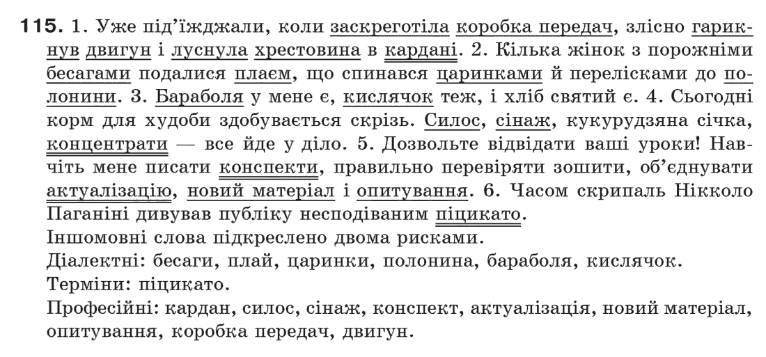 Рідна мова 6 клас О. Глазова, Ю. Кузнецов Задание 115