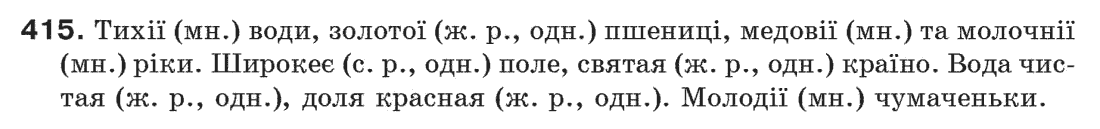 Рідна мова 6 клас О. Глазова, Ю. Кузнецов Задание 415