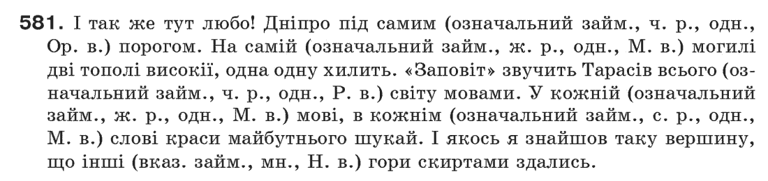 Рідна мова 6 клас О. Глазова, Ю. Кузнецов Задание 581
