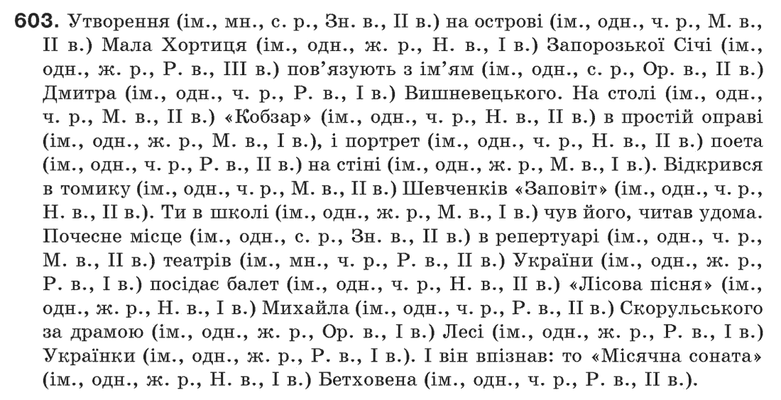 Рідна мова 6 клас О. Глазова, Ю. Кузнецов Задание 603