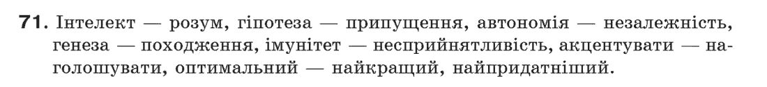 Рідна мова 6 клас С.Я. Єрмоленко, В.Т. Сичова Задание 71