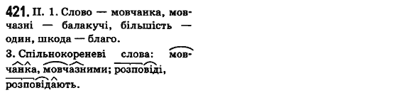Українська мова 6 клас О.М. Горошкіна, А.В. Нікітіна, Л.О. Попова Задание 421
