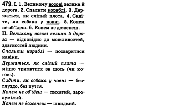 Українська мова 6 клас О.М. Горошкіна, А.В. Нікітіна, Л.О. Попова Задание 479