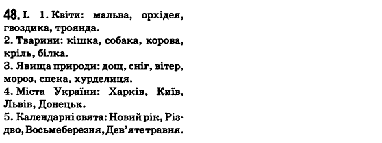 Українська мова 6 клас О.М. Горошкіна, А.В. Нікітіна, Л.О. Попова Задание 48