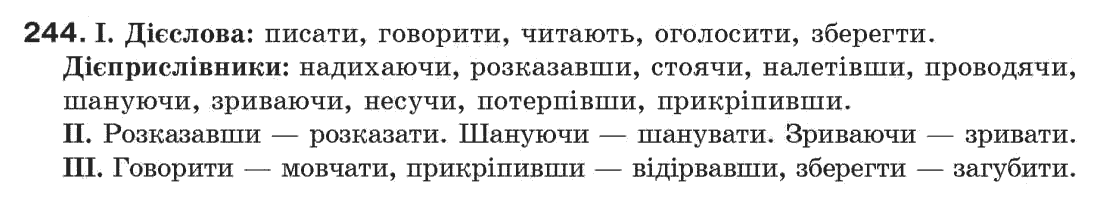 Рідна мова 7 клас М.I. Пентилюк, I.В. Гайдаєнко Задание 244