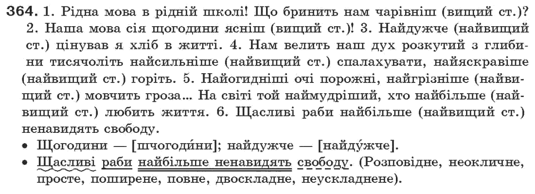 Рідна мова 7 клас О.П. Глазова, Ю.Б. Кузнецов Задание 364
