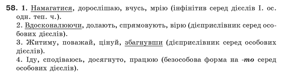 Рідна мова 7 клас С. Єрмоленко, В. Сичова Задание 58