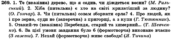 Українська мова 7 клас О.М. Горошкіна, А.В. Нікітіна, Л.О. Попова Задание 269