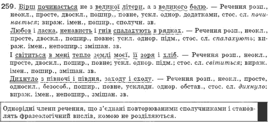 Рiдна мова 8 клас О. Глазова, Ю. Кузнецов Задание 259