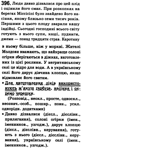 Рідна мова 8 клас С.Я. Єрмоленко, В.Т. Сичова Задание 396