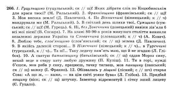 Українська мова 10 клас (Академічний рівень) О.П. Глазова, Ю.Б. Кузнєцова Задание 266